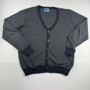 Men's Charcoal Gray Cardigan Sweater cashmere blend size large